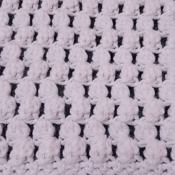 Pink Handmade Crocheted Baby Crib Stroller Blanket Afghan - Picture 3 of 6